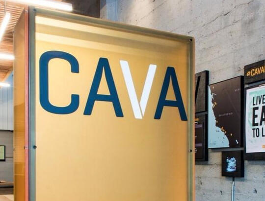 CAVA Grill storefront in Westwood, Los Angeles, from Alenzie Solutions Google Business optimization campaign that increased their rating from 4.0 to 4.3 and improved local visibility.
