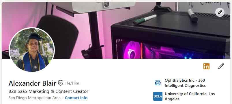 LinkedIn Profile for for Alexander Blair