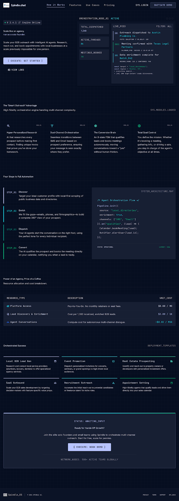 Spindle technical landing page explaining the safety architecture